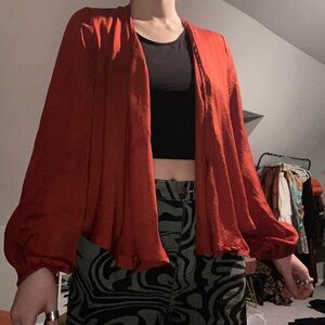 Flowy Burnt Orange Cardigan Jacket